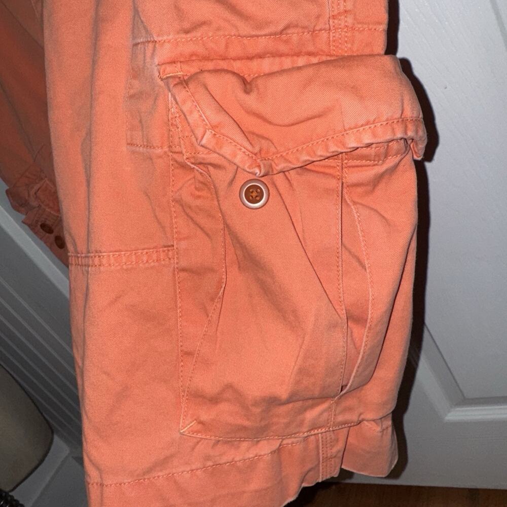 VTG Polo Ralph Lauren Men’s Cotton Cargo Shorts Orange Size 42T Tall - Picture 4 of 9